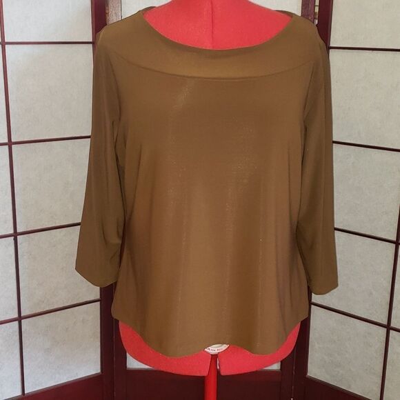 Giorgio Fiorline Collection Tops - Giorgio Fiorline Collection Business Casual Brown Blouse